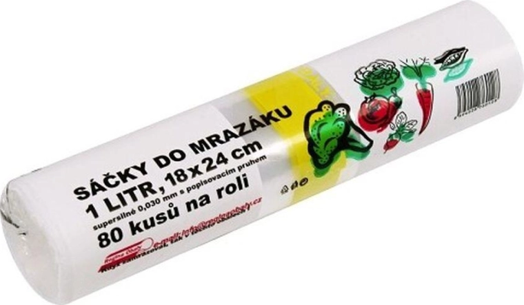 Worki do mrożenia z paskiem do opisu 1 l, ekstra wytrzymałe (80 szt.)