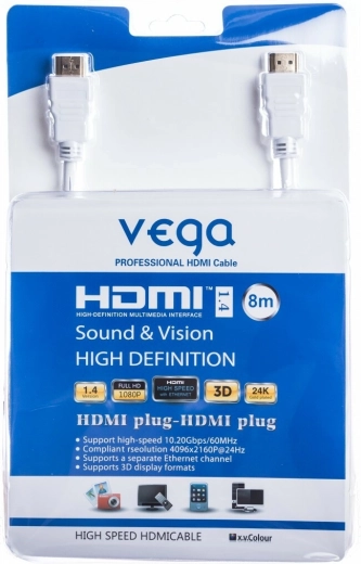 Vega kabel HDMI 8 m biały