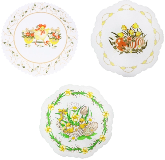 Wielkanocna dekoracyjna serwetka 18 cm – kremowa