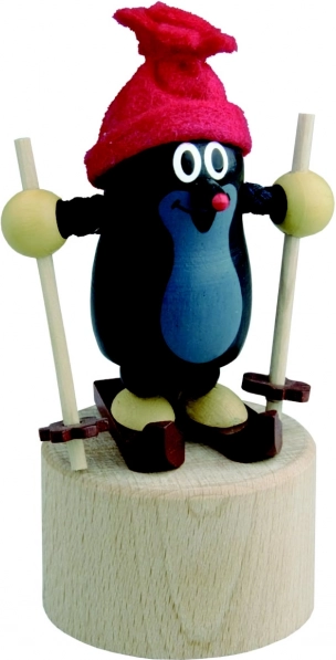 Detoa figurka na przycisk Krecik na nartach