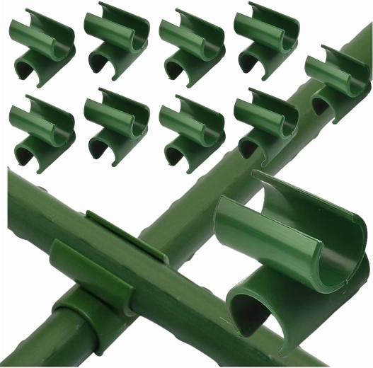 Krzyżowy narożny łącznik do tyczek ogrodowych 11 mm, zielony (10 szt.)