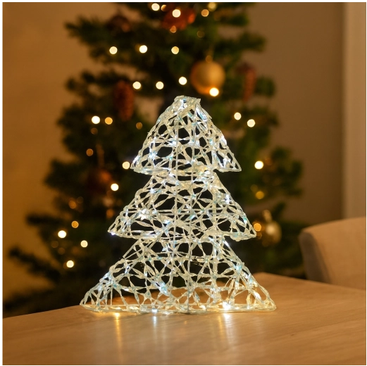 Świąteczne drzewko LED 30 cm z tęczowym efektem na baterie