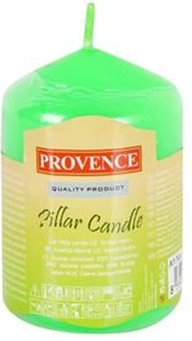 Walcowana świeca parafinowa zielona 8 × 5 cm