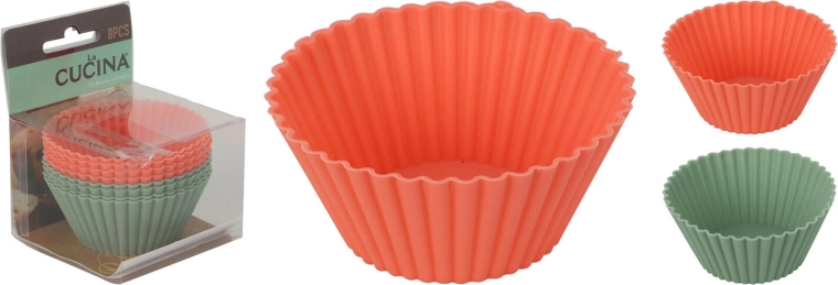 Silikonowe foremki do pieczenia 7 × 3,5 cm, mix kolorów (8 szt.)