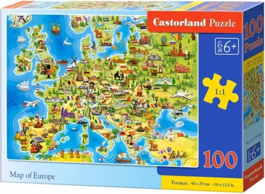 Układanka Puzzle Mapa Europy 100 elementów