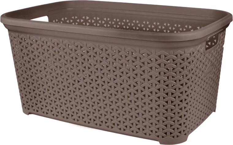 Otwarty kosz na pranie UH rattan 50 l brązowy
