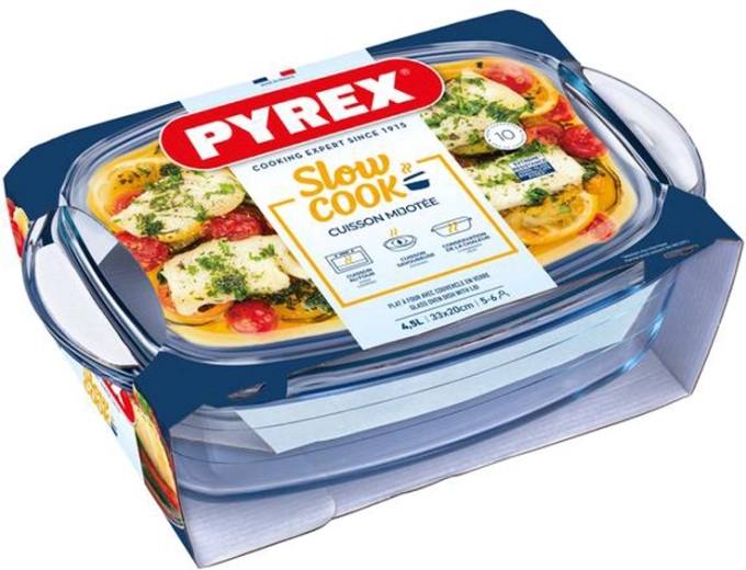 Szklane naczynie żaroodporne z pokrywą PYREX 4,5 l