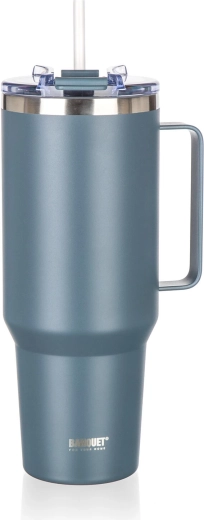 Termokubek z uchem 1200 ml TWAIN ze stali nierdzewnej, ciemnoszary