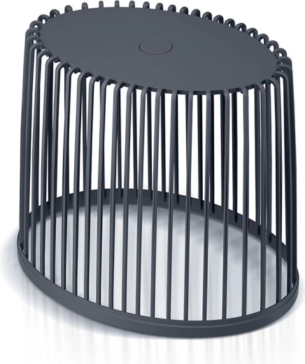 Uniwersalny owalny kosz z bambusową pokrywą 44 cm, antracyt