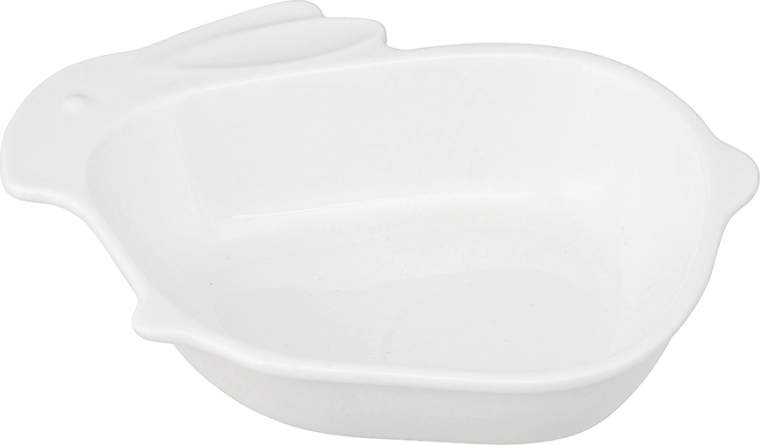 Porcelanowa miska do serwowania zajączek kremowa 17,5 × 14 × 4 cm
