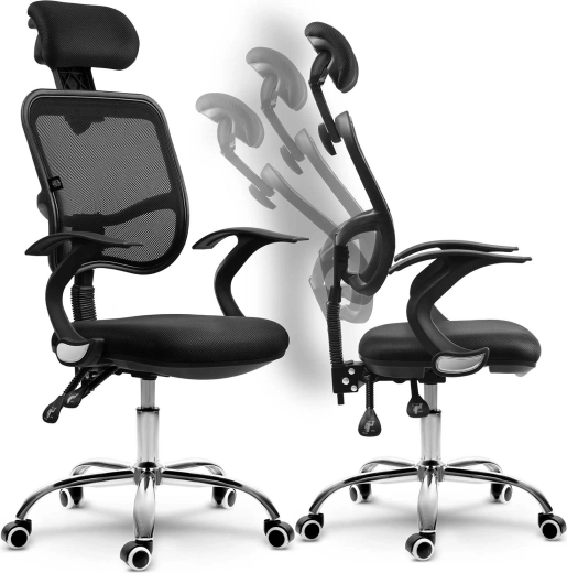 Krzesło biurowe z mikrosiatki Sofotel Ryga czarne