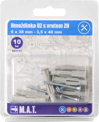 Kołek węzełkowy z kołnierzem 6 mm z wkrętem PH, ocynk (10 szt.)