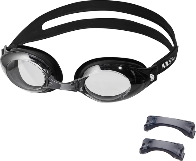 Gogle pływackie NILS Aqua czarne z technologią Anti‑Fog i ochroną UV