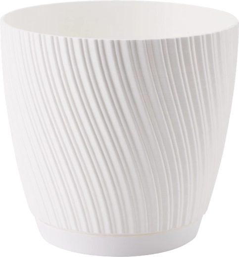 Doniczka MIKA ECO RECYCLED z podstawką 23 cm biała