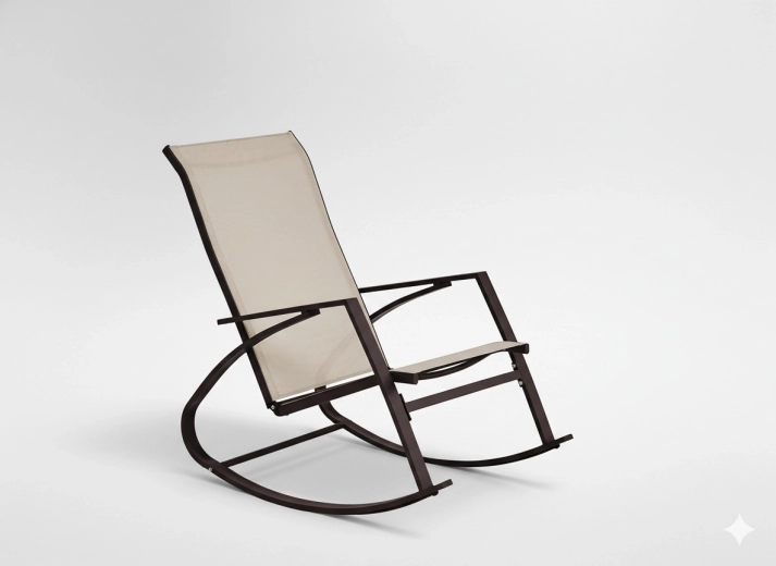 Ogrodowy fotel bujany, brązowy, 60 × 104 × 95 cm