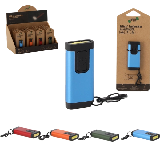 Aluminiowa latarka kieszonkowa 1 W z USB‑C, mix kolorów