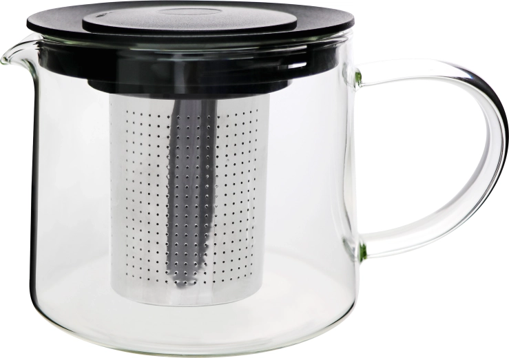 Szklany czajniczek do herbaty 0,6 l z sitkiem i pokrywką Kitchisimo