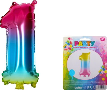 Tęczowy nadmuchiwany balonik numer 1