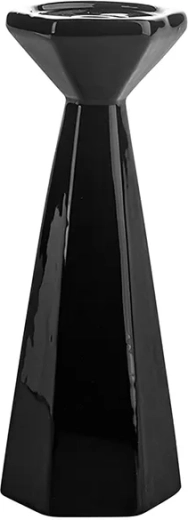 Stożkowy świecznik czarny 24,5 cm