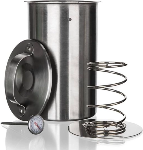 Nierdzewny szynkowar z termometrem 1,3 l, średnica 10 cm, wysokość 19 cm