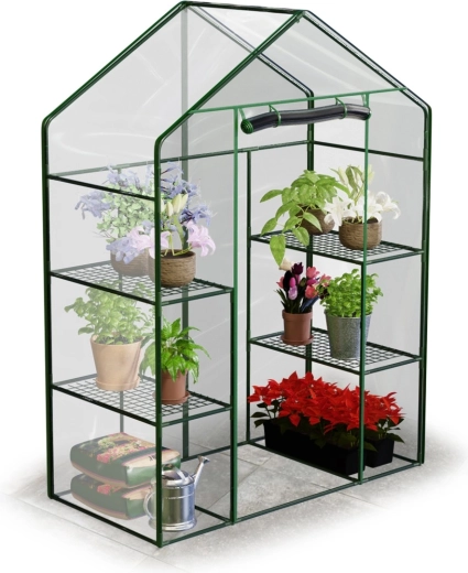 Tunel foliowy ogrodowy z dwoma regałami 195 × 140 × 70 cm Plonos