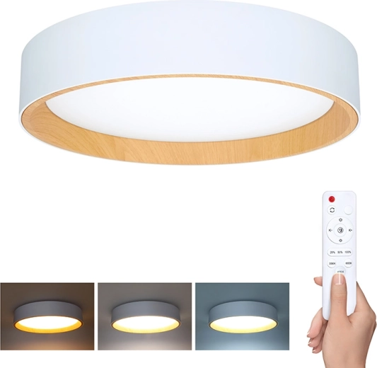 Solight LED oprawa sufitowa i ścienna Larios white z pilotem, 48 W, 39 cm