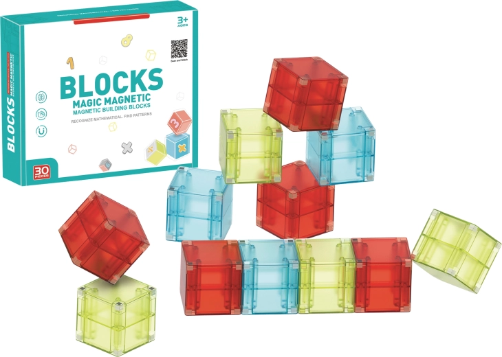 Magnetyczna układanka konstrukcyjna dla dzieci – 66 elementów