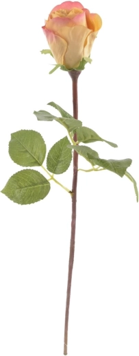 Sztuczny kwiat róży żółty 51 cm