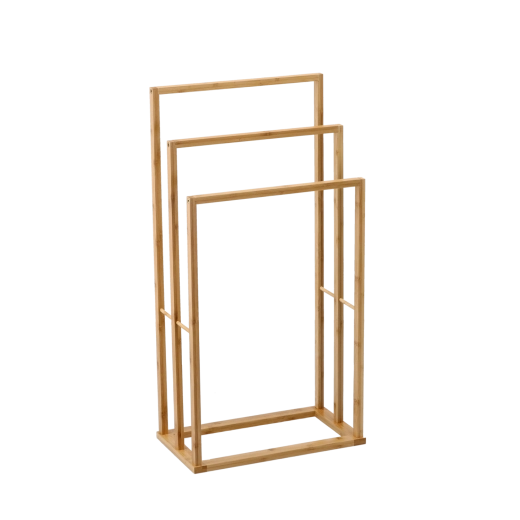 Bambusowy stojak na ręczniki z 3 poziomami 42 × 24 × 82 cm
