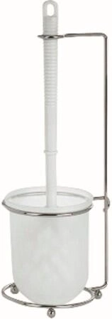 Szczotka WC w stojaku z chromu i plastiku, 34 cm