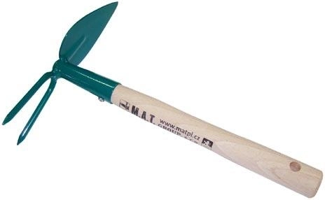 Motyka sercowata z 2 zębami i trzonkiem 27 cm