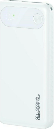 Powerbank USAMS PB80 10000 mAh, 20 W PD, 2×USB‑A + USB‑C, biały