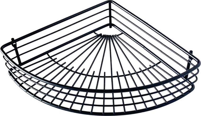 Narożna półka łazienkowa z czarnego drutu 31,5 × 22,7 cm