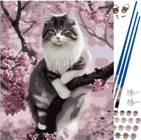 Malowanie po numerach 40 × 50 cm – kociątko na płótnie