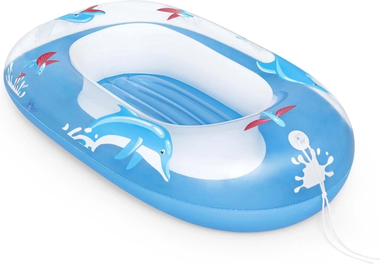 Dziecięca dmuchana łódka z delfinem 102 × 69 cm BESTWAY