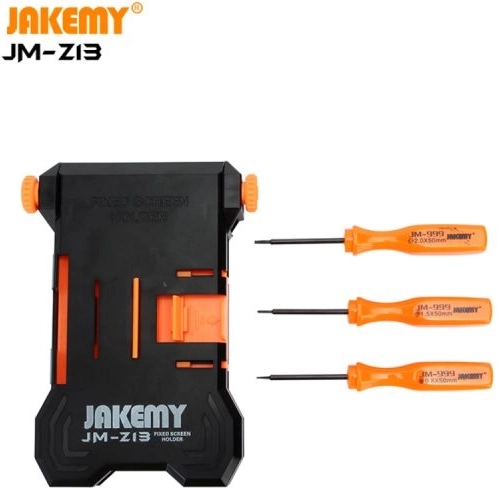Serwisowy uchwyt montażowy do naprawy telefonów Jakemy + śrubokręty – 1 sztuka