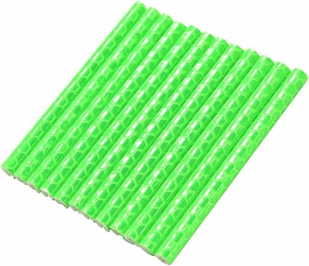 Zielone odblaskowe rurki na szprychy roweru