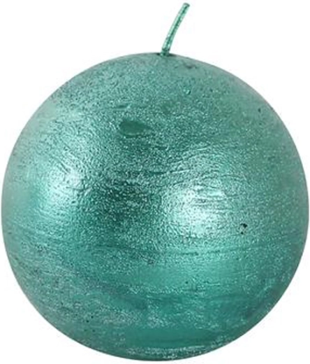 Rustykalna okrągła świeca 8 cm – zielona Provence