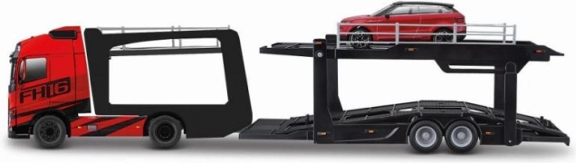 Bburago Street Fire ciężarówka z naczepą Volvo FH16 i Land Rover LRX Concept 1:43