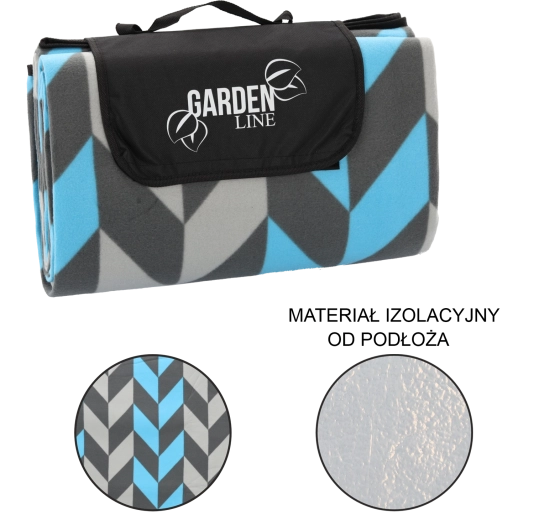 Koc piknikowy 200 × 200 cm z izolacją jodełka