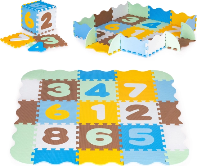 Edukacyjna piankowa mata puzzle z kojcem dla dzieci