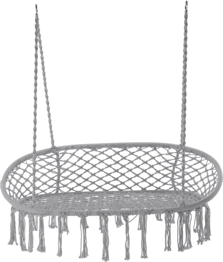 Podwójne wiszące krzesło bujane szare