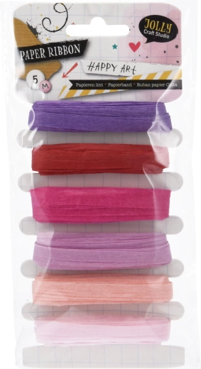 Papierowa wstążka do wiązania 5 m – mix kolorów (6 szt.)
