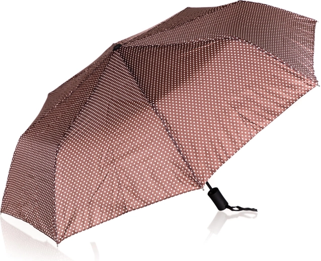 Składany parasol w kropki 52 cm – brązowy