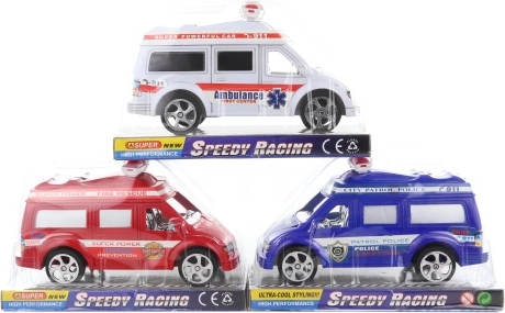 Samochód ratunkowy na napęd cierny, plastikowy, 19 cm