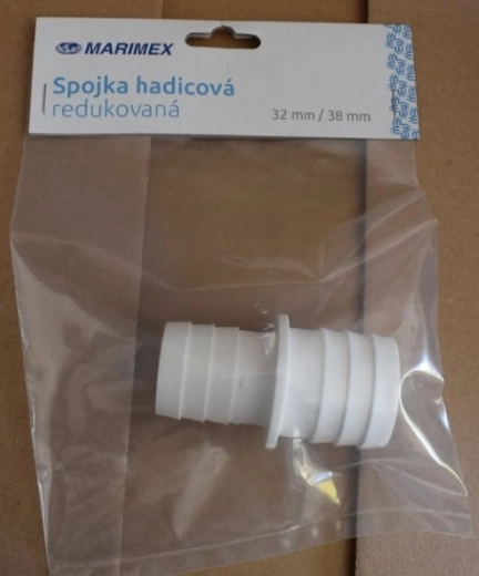 Redukowana złączka wężowa 32/38 mm biała