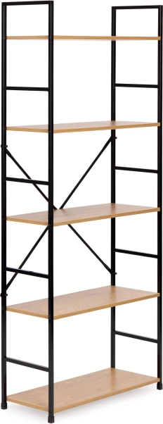 Nowoczesna szeroka drewniana biblioteczka LOFT 5 półek