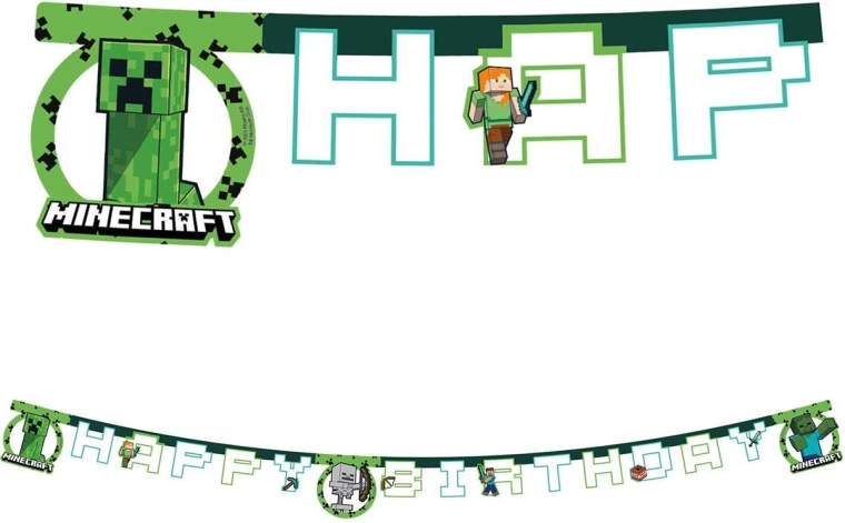 Banner wiszący Procos Minecraft Happy Birthday 2 m