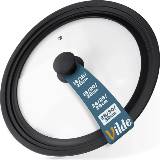 Uniwersalna szklana pokrywka z silikonowym brzegiem 28/30/32 cm