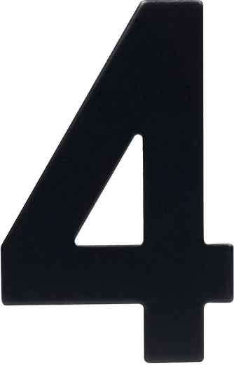 Numer domu 4, 95 mm, stal nierdzewna, czarny mat